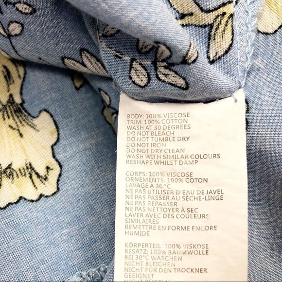 Boohoo Blue Yellow Floral Maxi Dress Size 8 - Picture 6 of 7